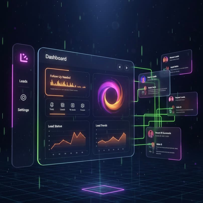 LeadBuddie Dashboard showing all leads with AI scoring