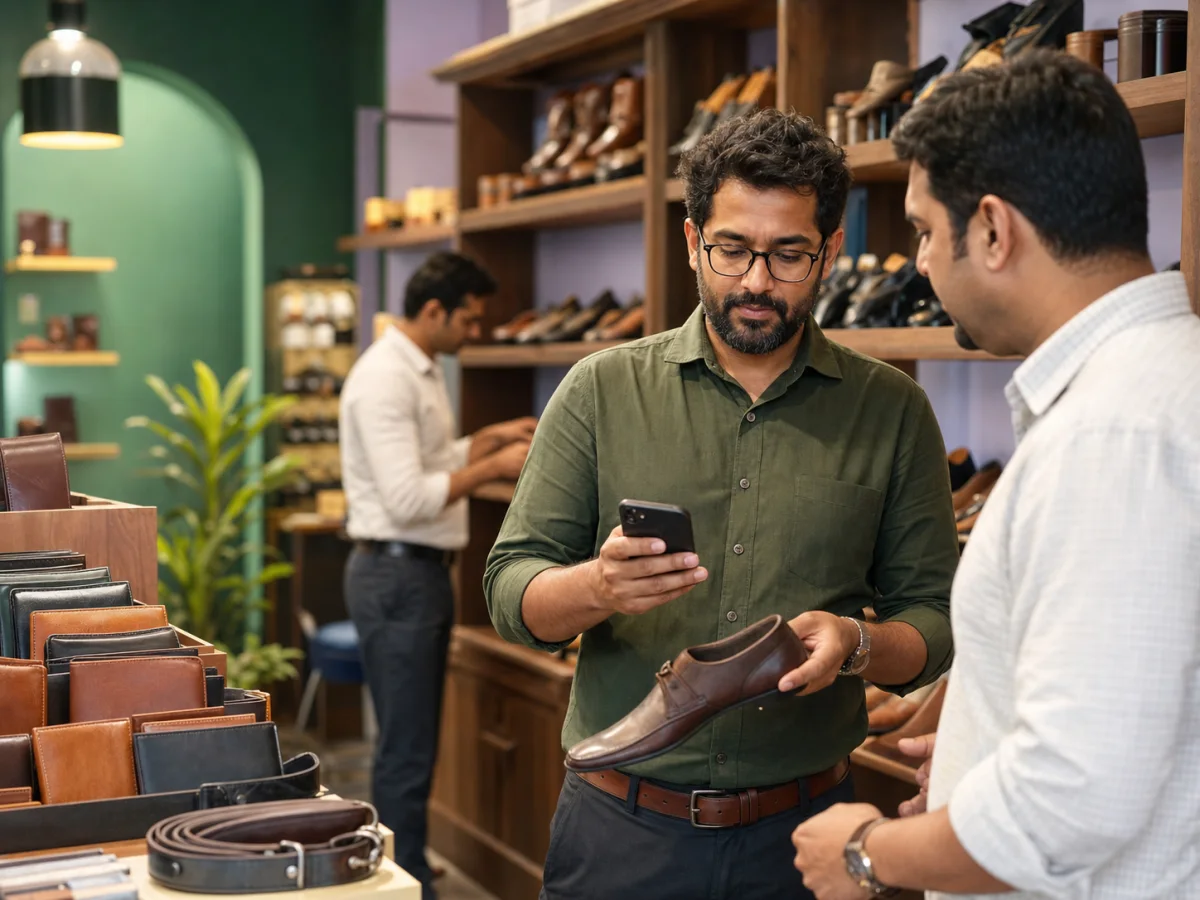 A shop owner reading a complete customer order request